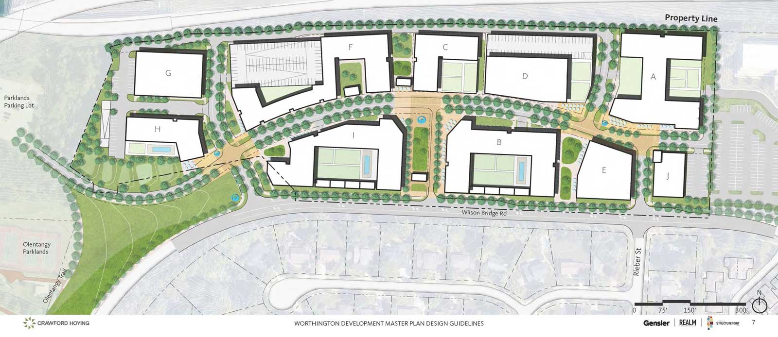 site plan for crawford hoying worthington development