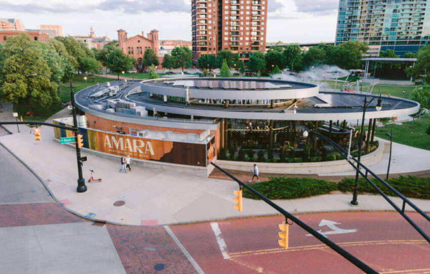 restaurant Amara on the Scioto Mile in downtown Columbus