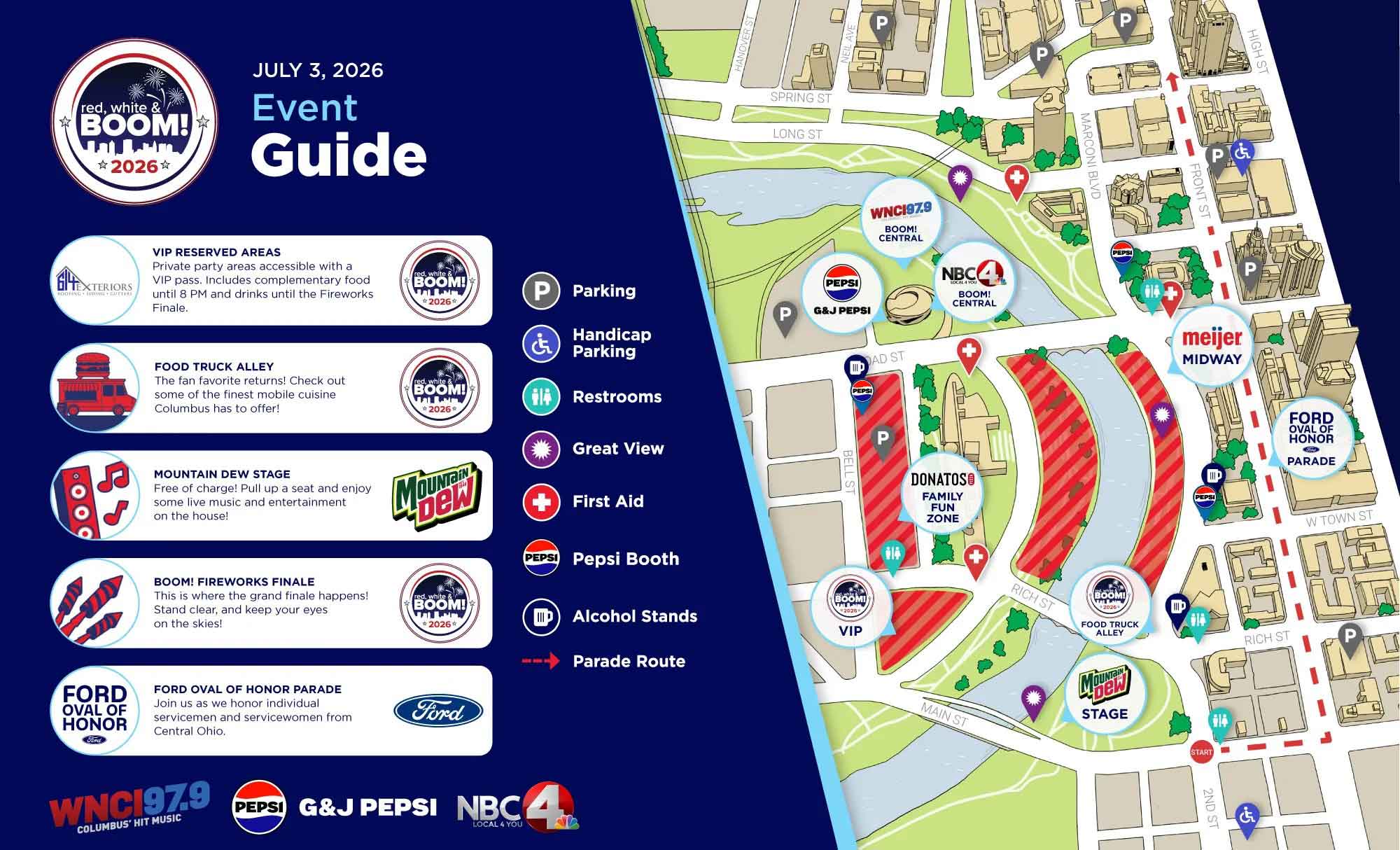 Red, White & BOOM! Road Closures and Parking Guide for 2026 1 red white and boom festival map