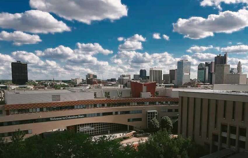 columbus state community college buildings in downtown skyline.