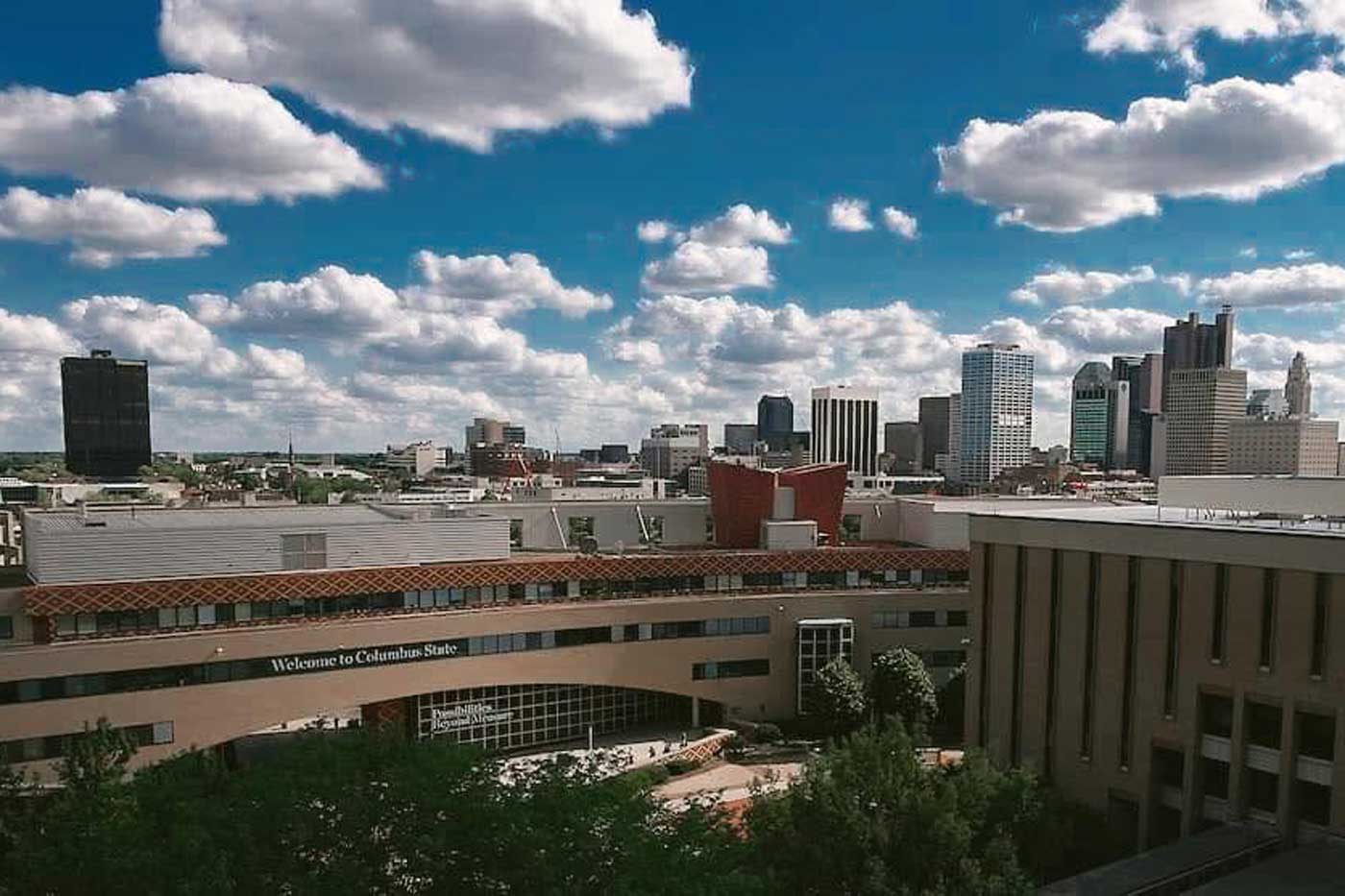 columbus state community college buildings in downtown skyline.