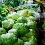 lettuce and other produce at market