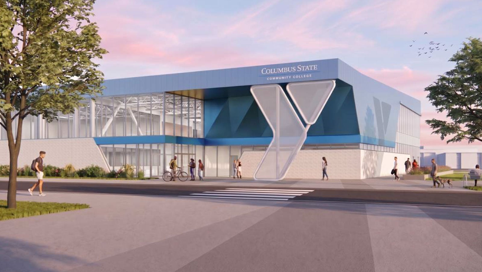 modern ymca building at columbus state community college