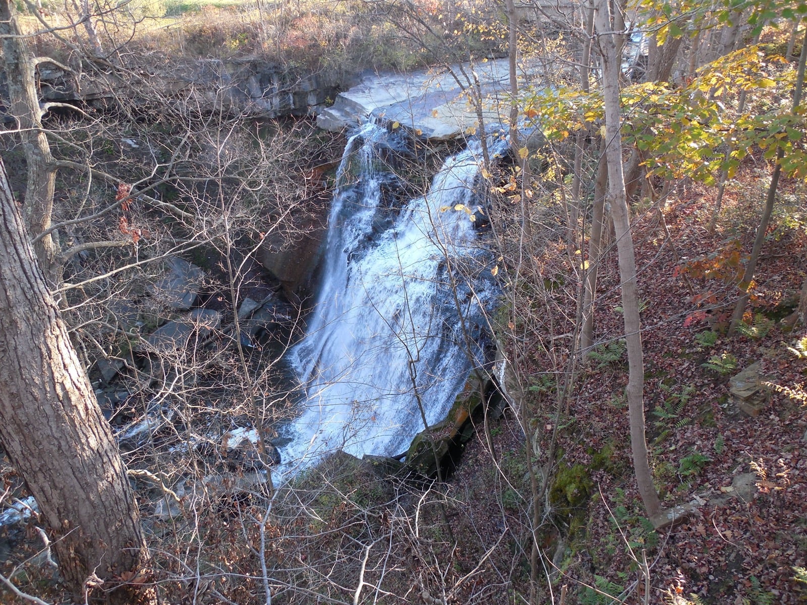 Brandywine Falls dropping over layered rock at Cuyahoga Valley National Park