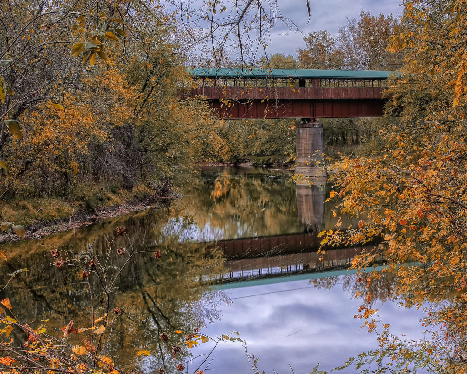Windows Down, Leaves All Around: Ohio’s Top Scenic Fall Drives 2 Bridge of Dreams covered bridge near Gann, Ohio
