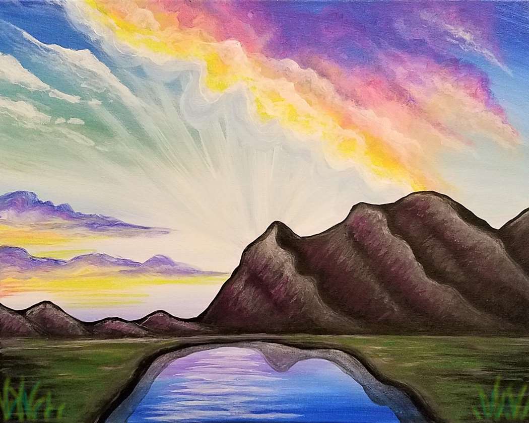 Events 16 🎨🥤☁️ Paint and Sip: Colorful Cloudy Day 🌈✨
