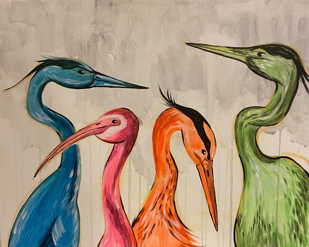 Events 23 🎨🥤🪶 Paint and Sip: Colorful Cranes 🌈✨