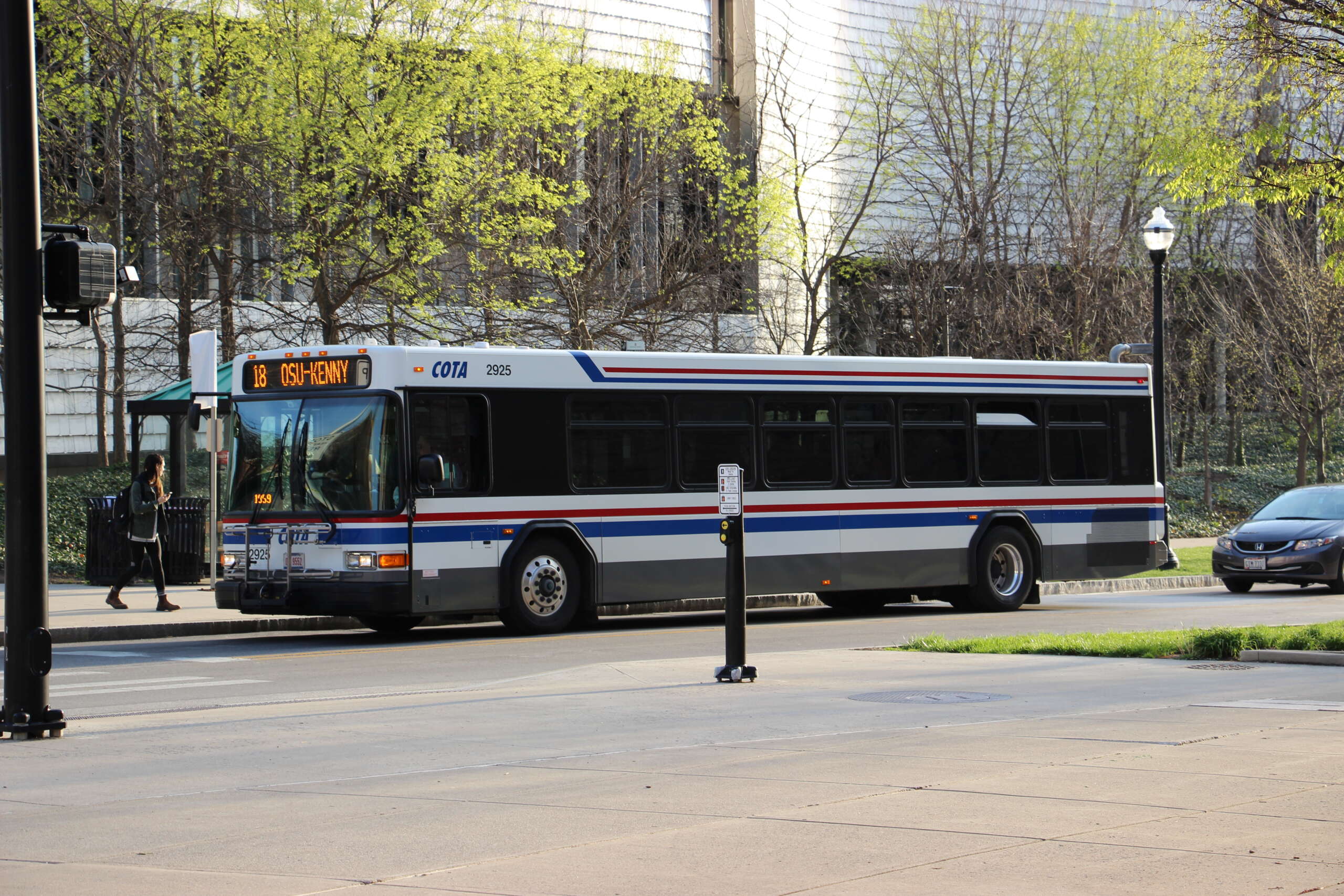 A COTA bus on the Ohio State University campus