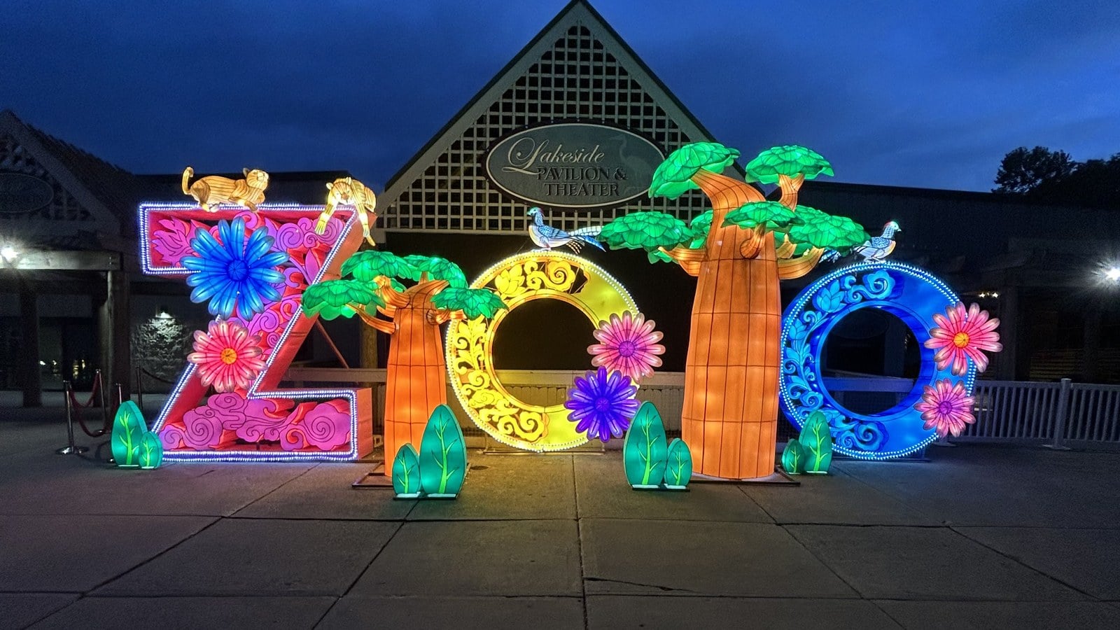 The Best Things To Do In Columbus This Month (October 2026) 2 Lantern sculptures spelling ZOO, lit at dusk during the Lantern Festival at the Columbus Zoo