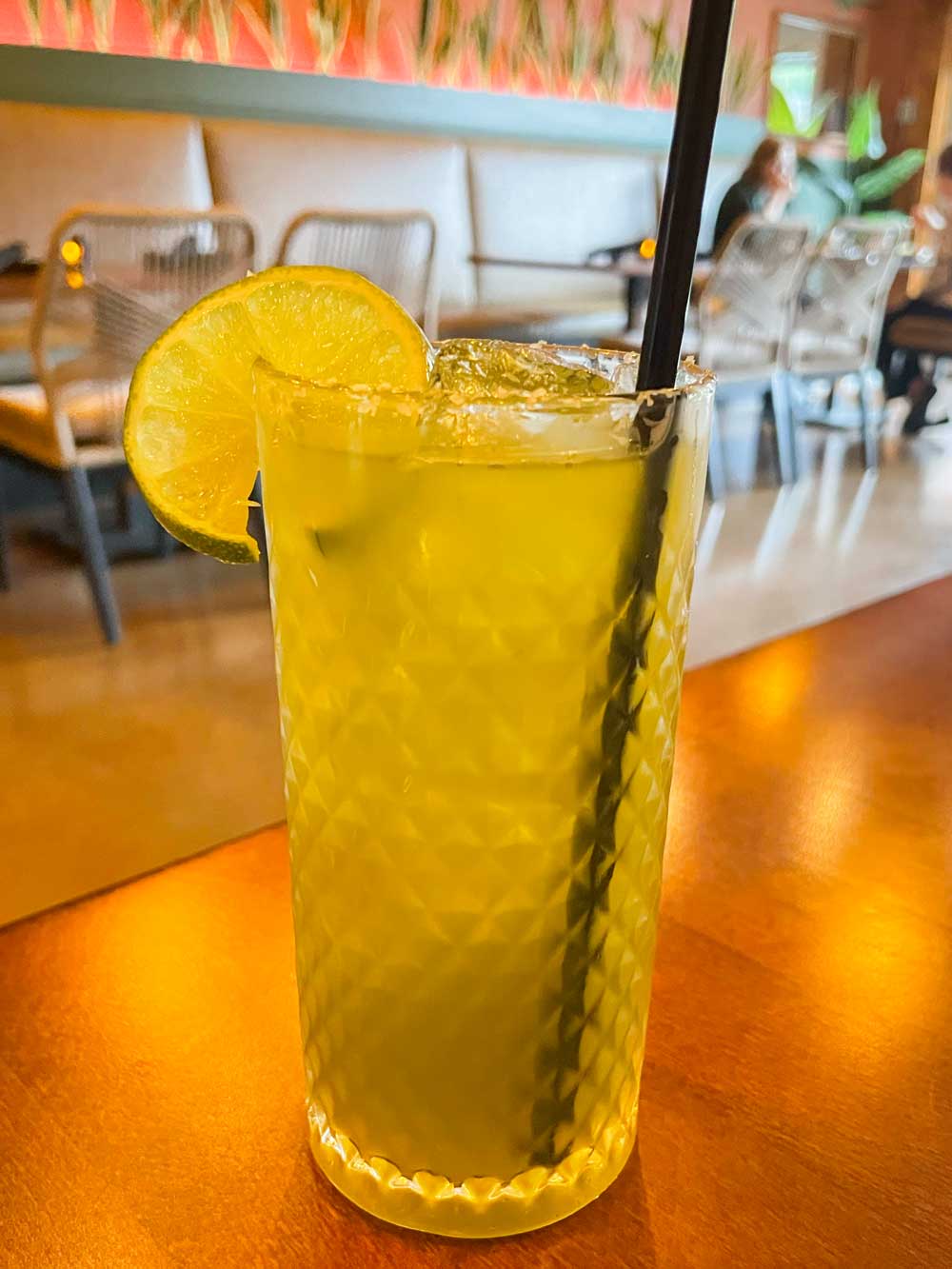 Ochoa Mexican Grill Brings Tacos And Cocktails To East Main Street 5 paloma in glass with lime garnish and straw