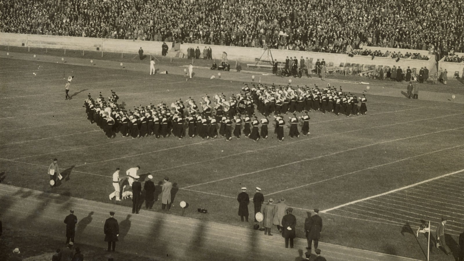 The Best Things To Do In Columbus This Weekend (October 9–11) 1 The Ohio State marching band in formation on the football field before a packed grandstand in 1920